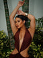 Brown Mamba Maxi Dress